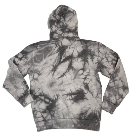 Adidas Hoodie Sweatshirt Mens Sz Large All Szn Fleece Washed Gray Tie Dye Pocket - Picture 3 of 15